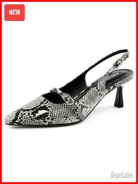 Slingback Kitten Heels Closed Toe Pointed Dress Pumps Bridal Party Office